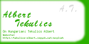 albert tekulics business card